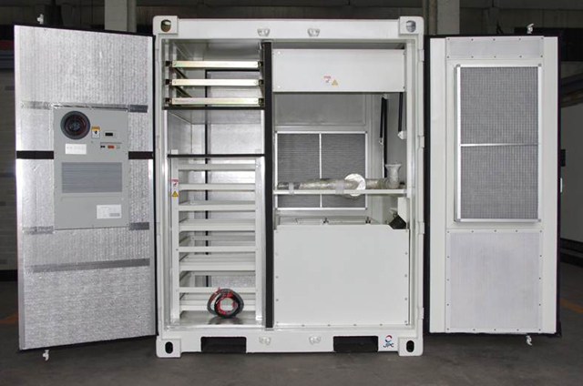 UPS System Enclosure power supply equipment installed and ready for securing